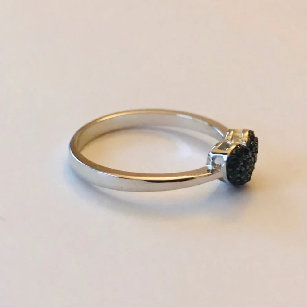 Heart Pavé Sterling Silver Ring